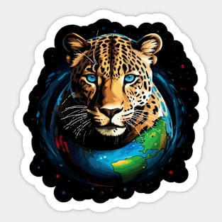 Leopard Earth Day Sticker